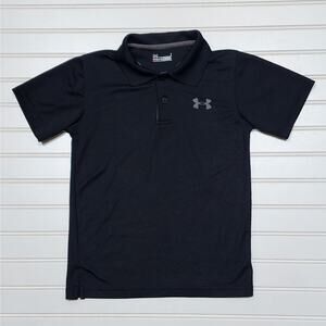 Under Armour Youth Heatgear Athletic Polo Shirt Size 7 Black